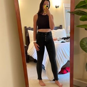 High waisted black A&F skinny jeans